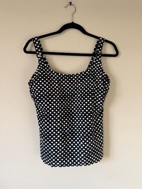 Christina Polka Dot Tankini Swim Top Size 12DD
